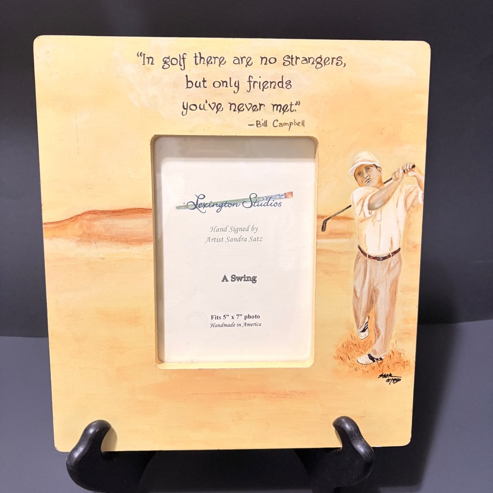 Lexington Studios Sandra Satz A Swing Golf Wood Picture Frame 5x7 Bill Campbell - Picture 2 of 16